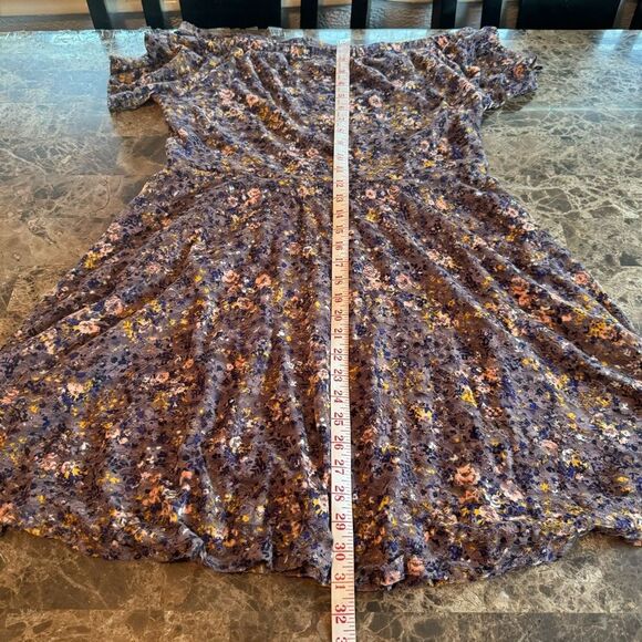 Xhilaration Summer Spring Floral Lace Dress Size XXL Purple Fit and Flare - Picture 4 of 11